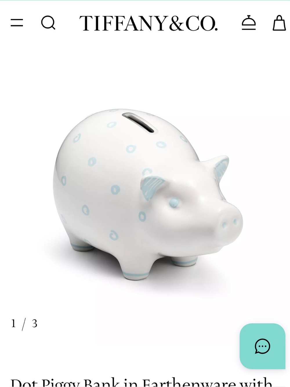 Tiffany Blue Dot Piggy Bank
